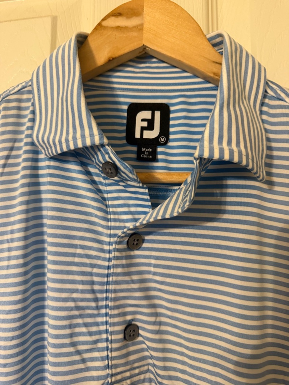 FootJoy Light Blue & White Striped Men’s Polo